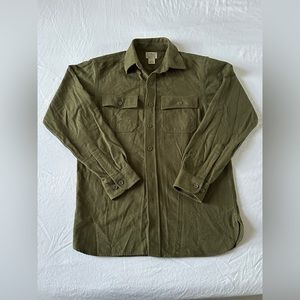 L.L. Bean Green Flannel Men’s Small 100% Cotton